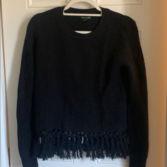 Club Monaco Black Fringe Sweater - Picture 5 of 6
